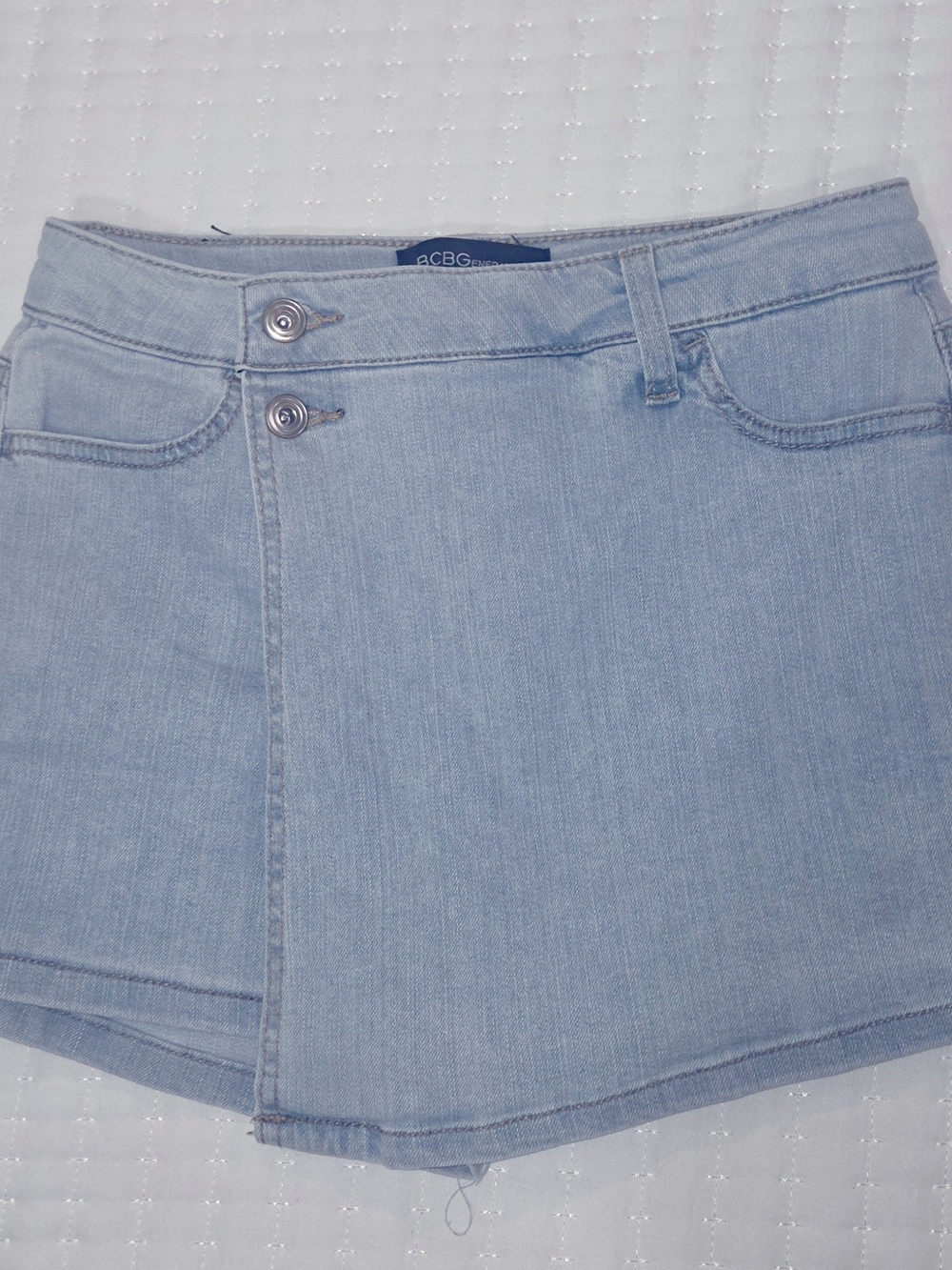 BCBGeneration Light Blue Denim Skort